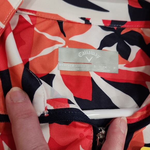 Callaway UPF 50 Sun Protection Activewear Sweatshirt Orange 1/4 Zip Size Small - Picture 7 of 11